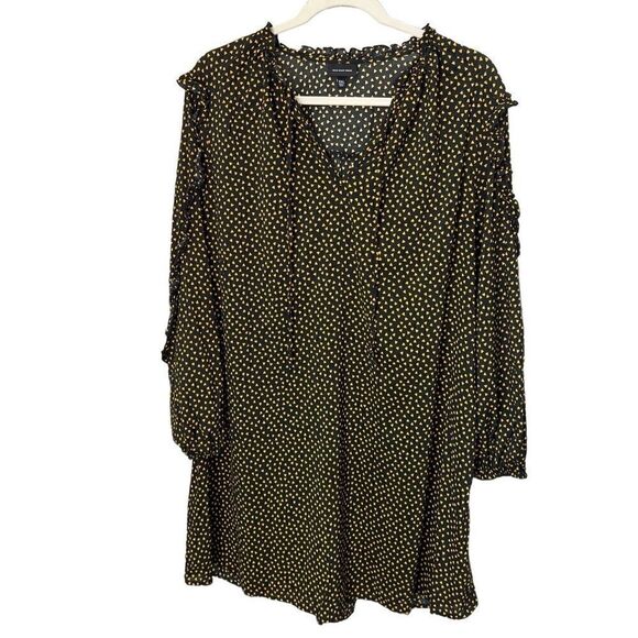 Who what wear tunic blouse black yellow print size XXL - Picture 1 of 13